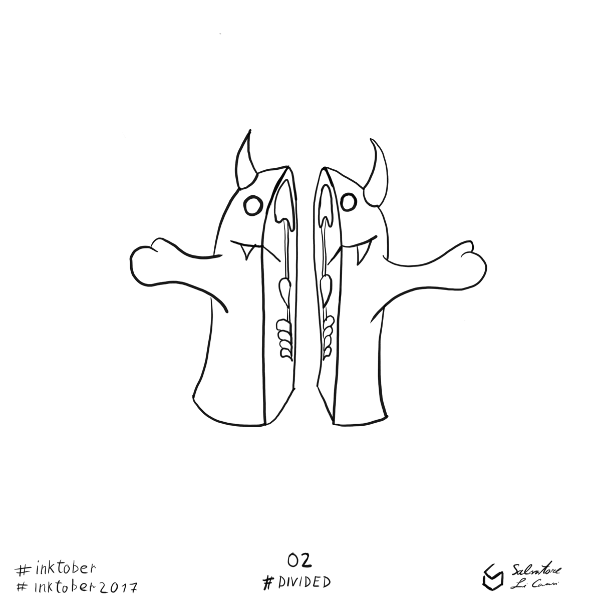 Inktober 2017 02 Divided